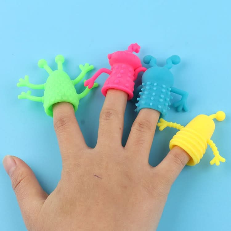 20 PCS Mini Finger Doll TPR Soft Rubber Monster Finger Cover Toys, Random Color and Style Delivery-Reluova