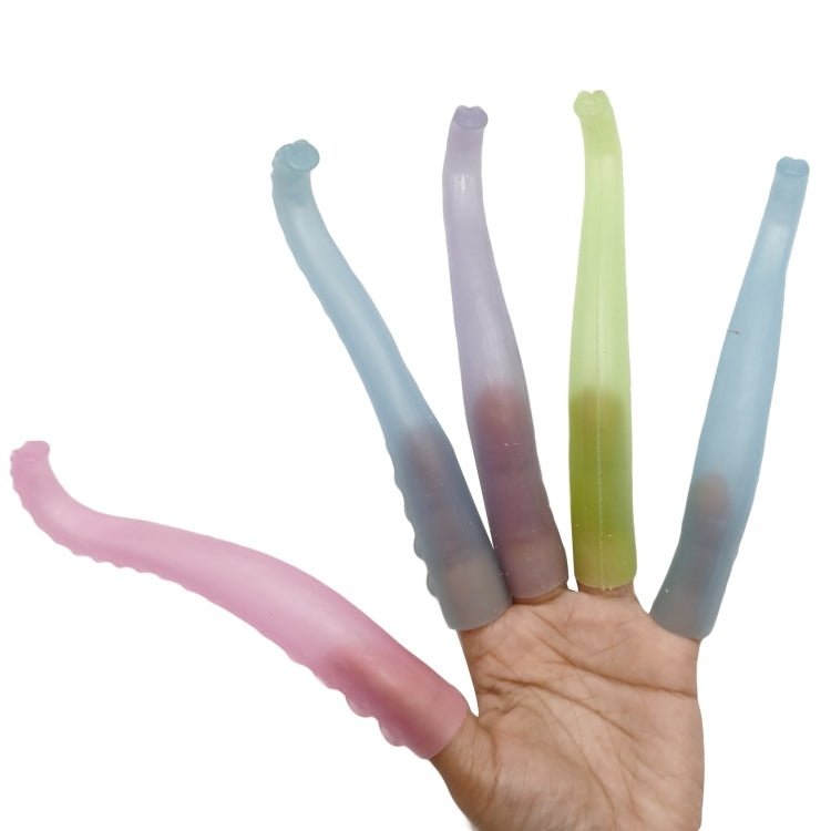 10 PCS TPR Soft Plastic Octopus Tentacles Finger Cover Toys Tricky Prank Finger Puppet, Random Color Delivery - Reluova 