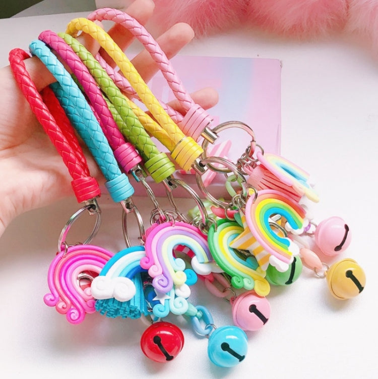 Cute Soft Clay Rainbow Keychain Student Schoolbag Lollipop Pendant My Store