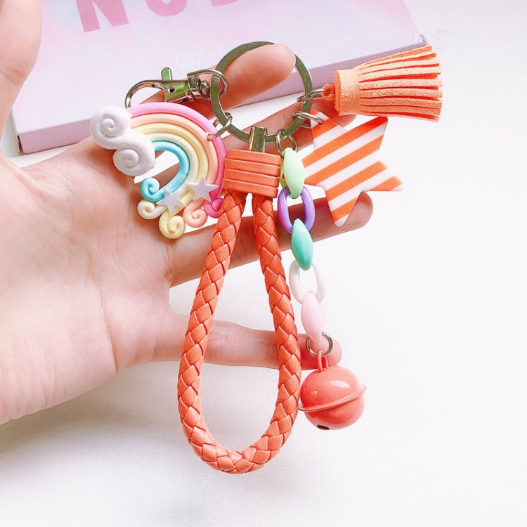 Cute Soft Clay Rainbow Keychain Student Schoolbag Lollipop Pendant My Store