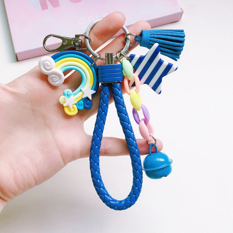 Cute Soft Clay Rainbow Keychain Student Schoolbag Lollipop Pendant My Store