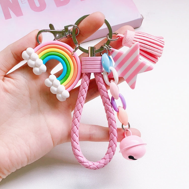 Cute Soft Clay Rainbow Keychain Student Schoolbag Lollipop Pendant My Store