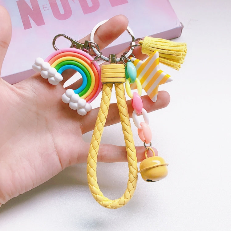 Cute Soft Clay Rainbow Keychain Student Schoolbag Lollipop Pendant My Store