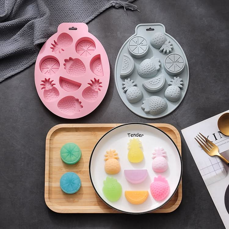 2 PCS Summer Fruit Style Cake Chocolate Baking Mold Silicone DIY Ice Cube Mold-Reluova