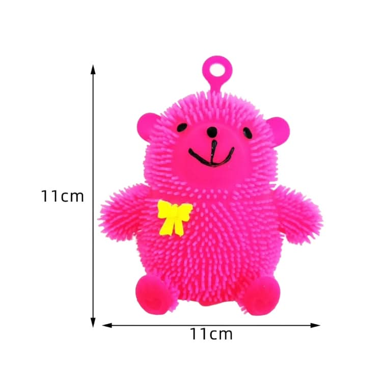 6 PCS Cartoon Light Vent Ball Sitting Bear Hair Flash Ball Flash Stress Ball Toys Bear, Color Random Delivery Reluova