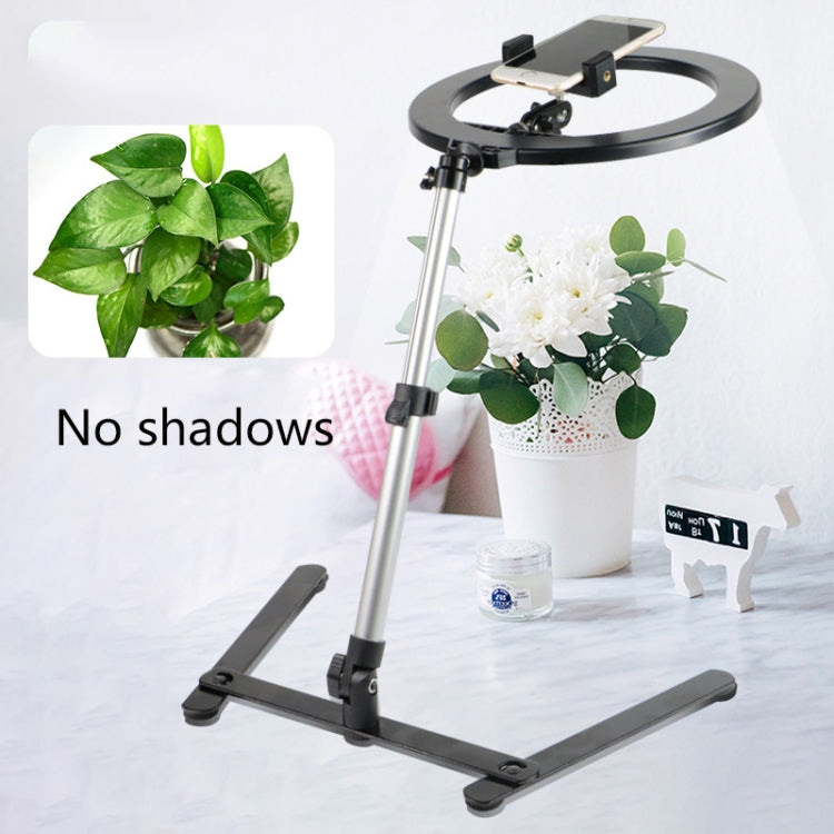 FP-10 Desktop Multi-Function Photography Support Phone Live Stand LED Fill Light, Specification: Reluova