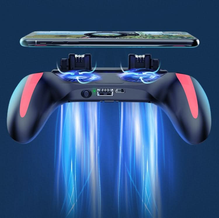 H10 4 in 1 Dual Fan Cooling Gamepad Game  Auxiliary Button Grip with Stand & Power Bank Function