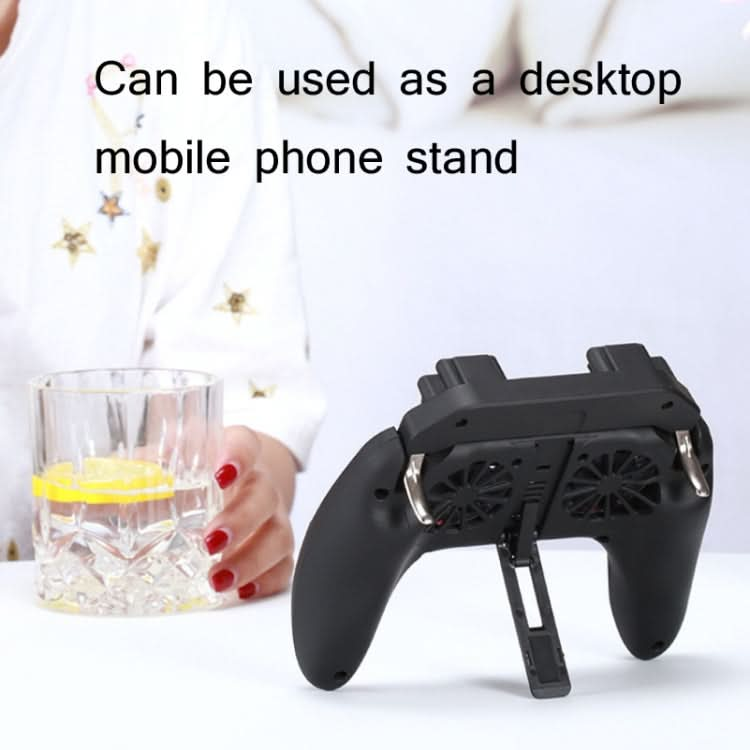 H10 4 in 1 Dual Fan Cooling Gamepad Game  Auxiliary Button Grip with Stand & Power Bank Function