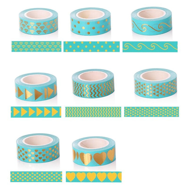 8 Rolls / Set Simple Basic Material Stamping Paper Tape Hand Ledger Decoration Sticker My Store