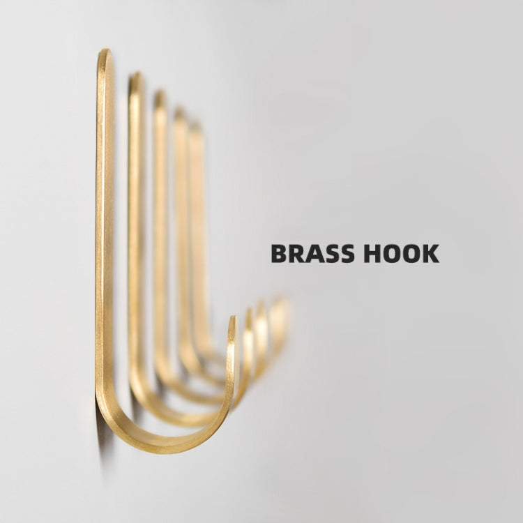 Brass Gold Color Brushed Hook Punch-Free Metal Hanging Hook