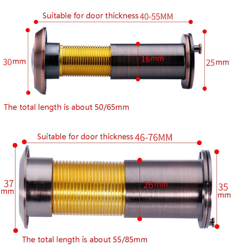 2 PCS Security Door Cat Eye HD Glass Lens 200 Degrees Wide-Angle Anti-Tiny Hotel Door Eye-Reluova