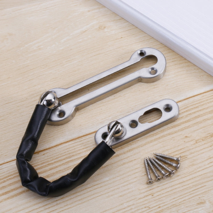 Thickened Anti-Theft Chain Stainless Steel Door Bolts Hotel Room Door Chain Buckle, Specification: Large (Black) My Store