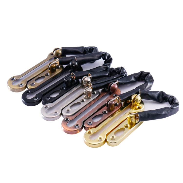 Thickened Anti-Theft Chain Stainless Steel Door Bolts Hotel Room Door Chain Buckle, Specification: Large (Black) My Store