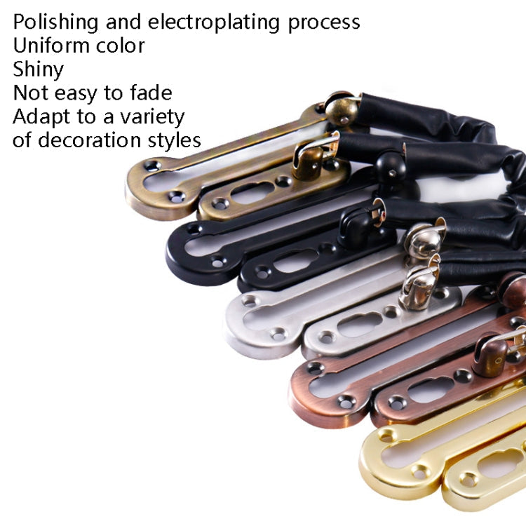 Thickened Anti-Theft Chain Stainless Steel Door Bolts Hotel Room Door Chain Buckle, Specification: Large (Black) My Store