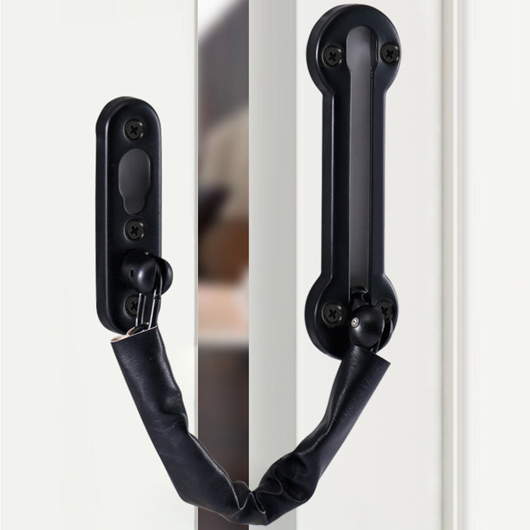 Thickened Anti-Theft Chain Stainless Steel Door Bolts Hotel Room Door Chain Buckle, Specification: Large (Black) My Store