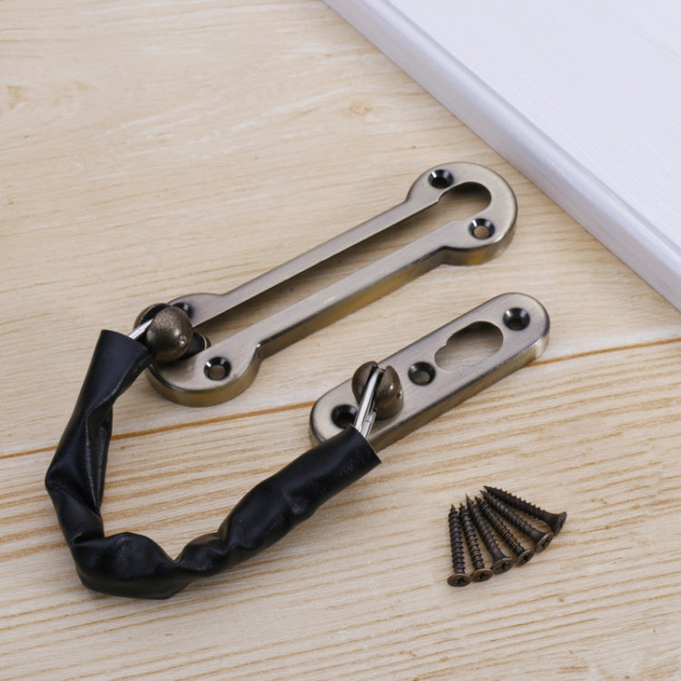 Thickened Anti-Theft Chain Stainless Steel Door Bolts Hotel Room Door Chain Buckle, Specification: Large (Black) My Store