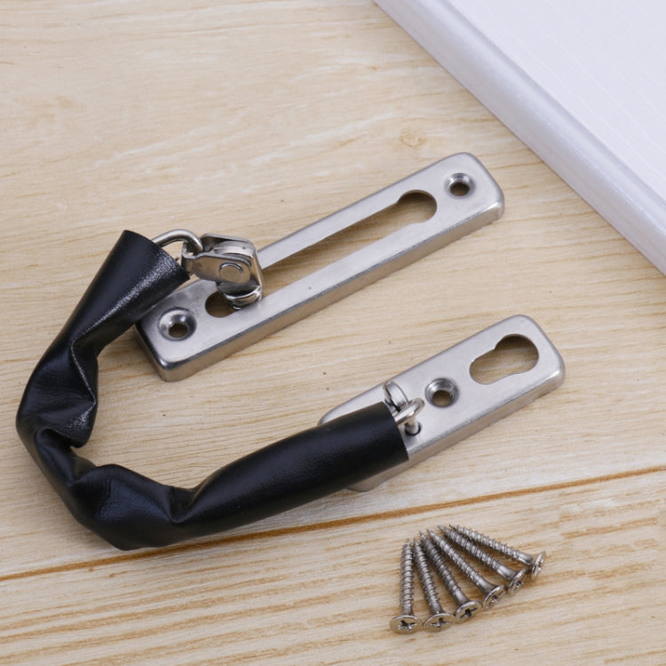 Thickened Anti-Theft Chain Stainless Steel Door Bolts Hotel Room Door Chain Buckle, Specification: Large (Black) My Store