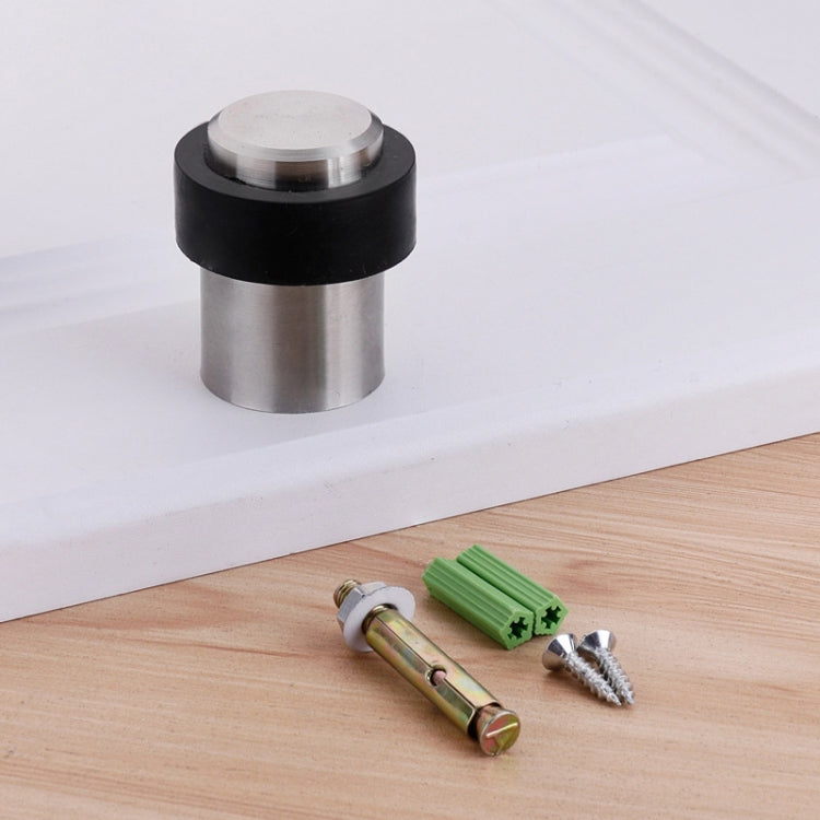 Rubber Anti-Collision Door Gear Punching Stainless Steel Round Door Resistant Home Floor-Shaped Cylindrical Door Touch