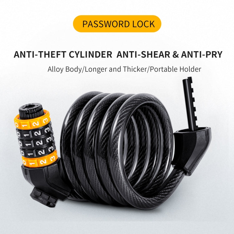 WEST BIKING YP0705061-0705062 Bicycle Password Lock Mountain Bicycle Strip Wire Anti-Theft Lock