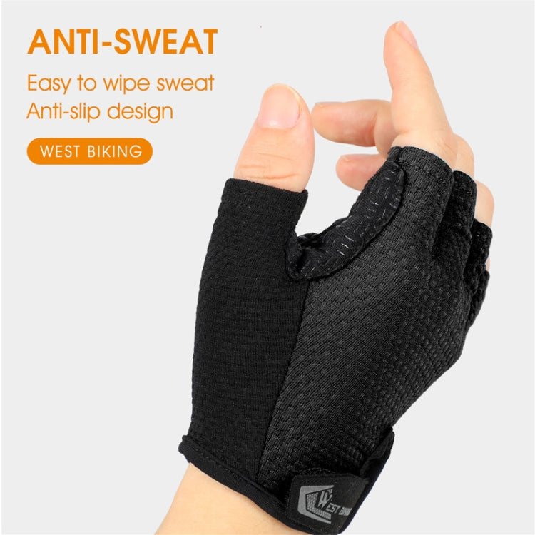 WEST BIKING YP0211218 Cycling Breathable Short Gloves Non-Slip Half Finger Gloves