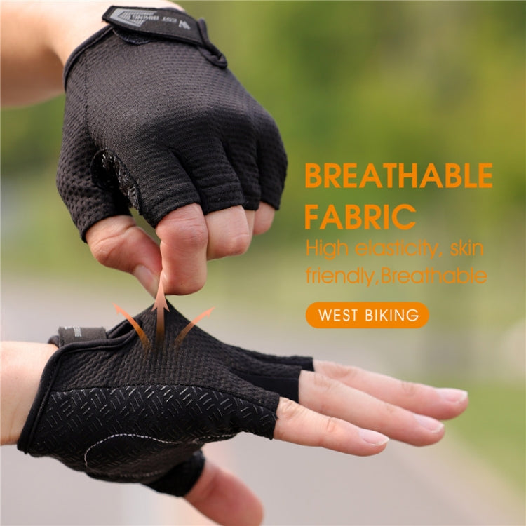 WEST BIKING YP0211218 Cycling Breathable Short Gloves Non-Slip Half Finger Gloves Reluova