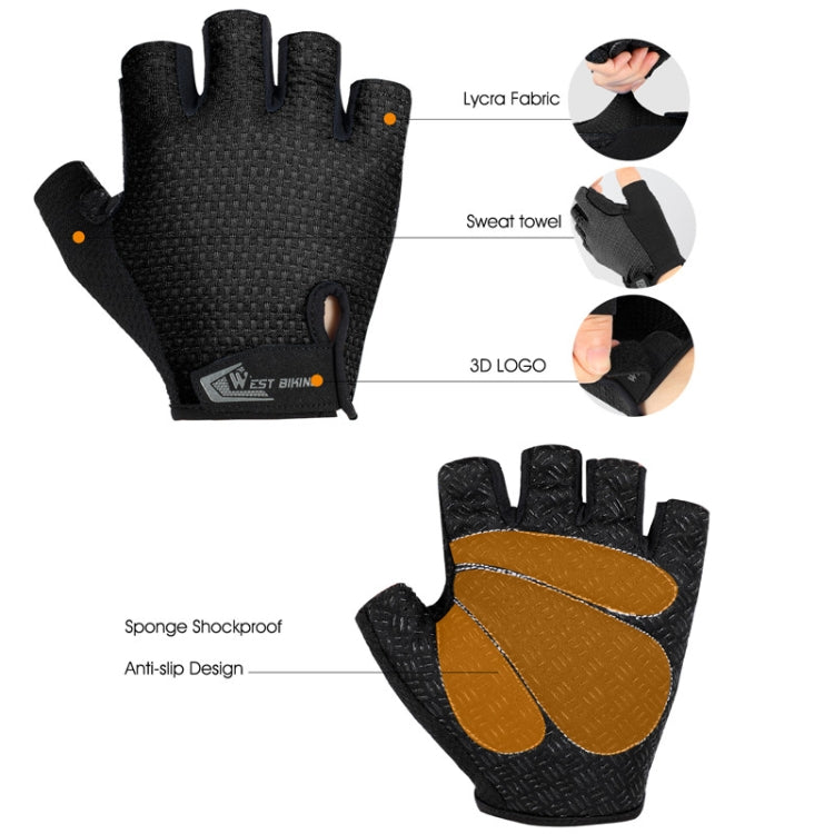 WEST BIKING YP0211218 Cycling Breathable Short Gloves Non-Slip Half Finger Gloves Reluova