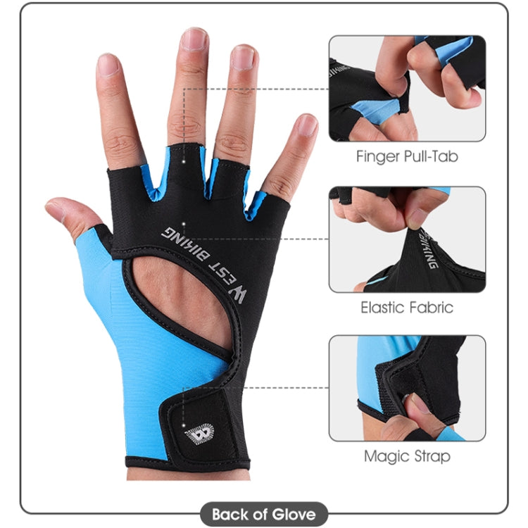 WEST BIKING YP0211217 Cycling Breathable Silicone Palm Gloves Fitness Training Wrist Guard Sports Gloves