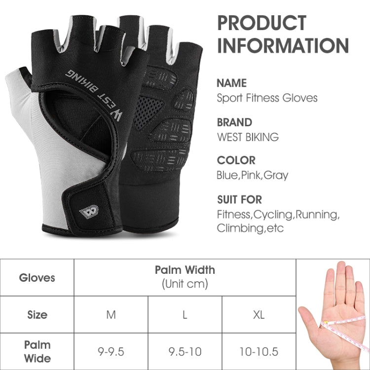 WEST BIKING YP0211217 Cycling Breathable Silicone Palm Gloves Fitness Training Wrist Guard Sports Gloves