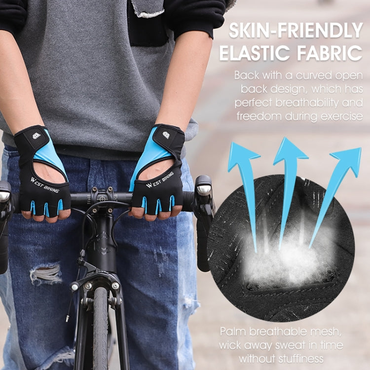 WEST BIKING YP0211217 Cycling Breathable Silicone Palm Gloves Fitness Training Wrist Guard Sports Gloves