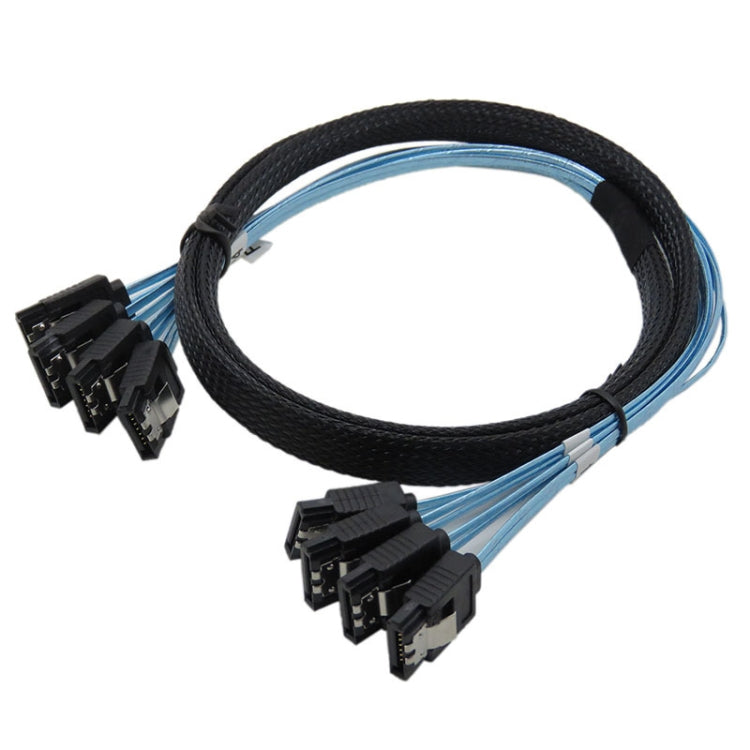 Mini SAS to SATA Data Cable With Braided Net Computer Case Hard Drive Cable,specification: My Store