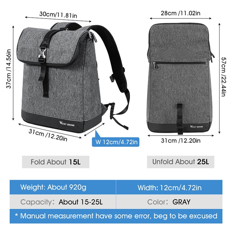 WEST BIKING YP0707259 Bicycle Riding Shelf Bags Camel Bag Multi-Function Mountain Bike Computer Backpack