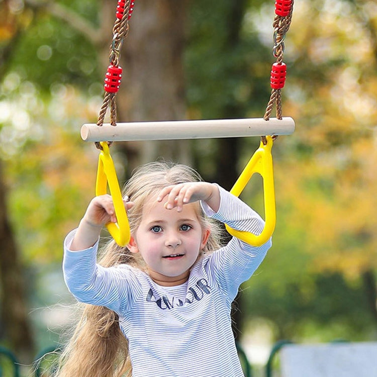 Wooden Stick Injection Molding Handshake Hanging Ring Children Swing, Random Color Delivery Reluova