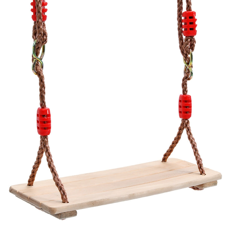 Adult Children Indoor Outdoor Wooden Swing Four Plank Swing,Random Color Delivery（Red) Reluova