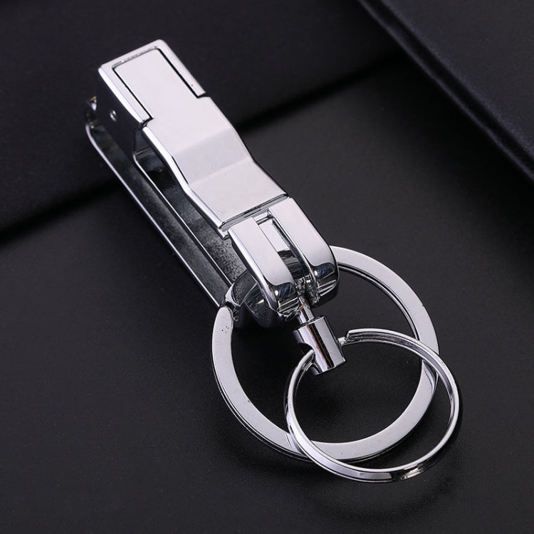 JOBON ZB-8782 Car Keychain Men Metal Anti-Lost Double Ring Detachable Keychain