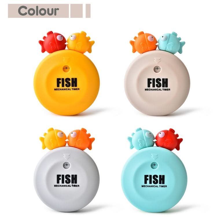 Animal Cartoon Mechanical Timer Refrigerator Magnet Timer, Specification:  Bubble Fish (Orange) Reluova