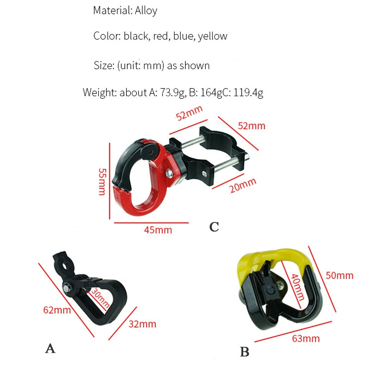 For Ninebot MAX G30 Scooter Accessories Aluminum Alloy Hook Rod Hook, Specification: Double Hook (Red Black) Reluova