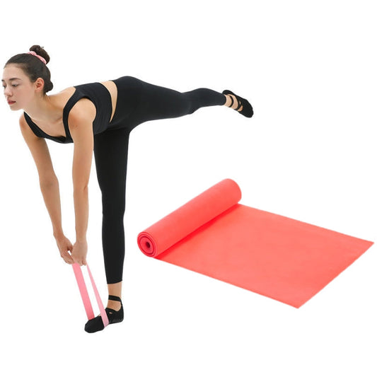 Latex Yoga Stretch Elastic Belt Hip Squat Resistance Band, Specification: 1500x150x0.35mm (Pure Cherry Pink) Reluova