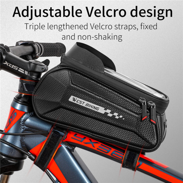 WEST BIKING 7 Inch Bike Top Tube Front Hard Shell Bag Touch Screen Waterproof Riding Gear Bag