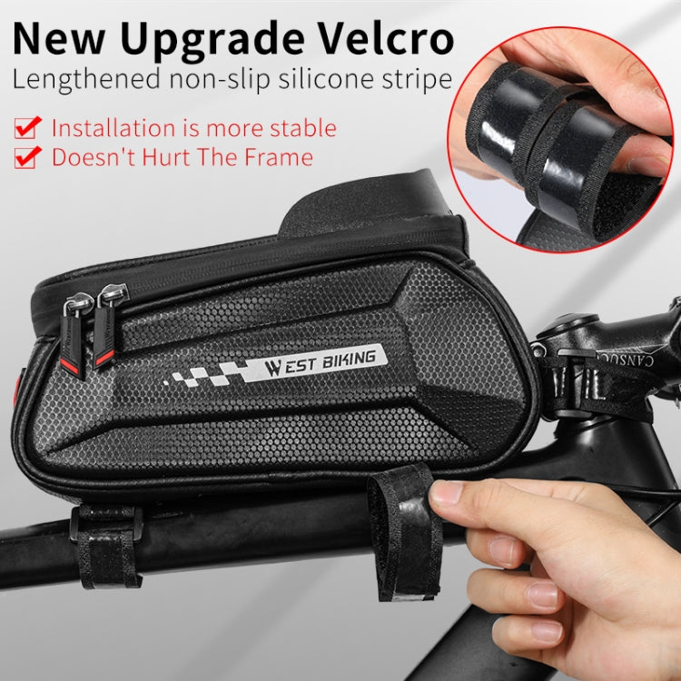 WEST BIKING 7 Inch Bike Top Tube Front Hard Shell Bag Touch Screen Waterproof Riding Gear Bag Reluova