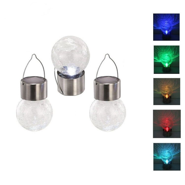 12 PCS Crackle Ball Solar Chandelier Outdoor Garden Courtyard Holiday Decoration Light With Clip