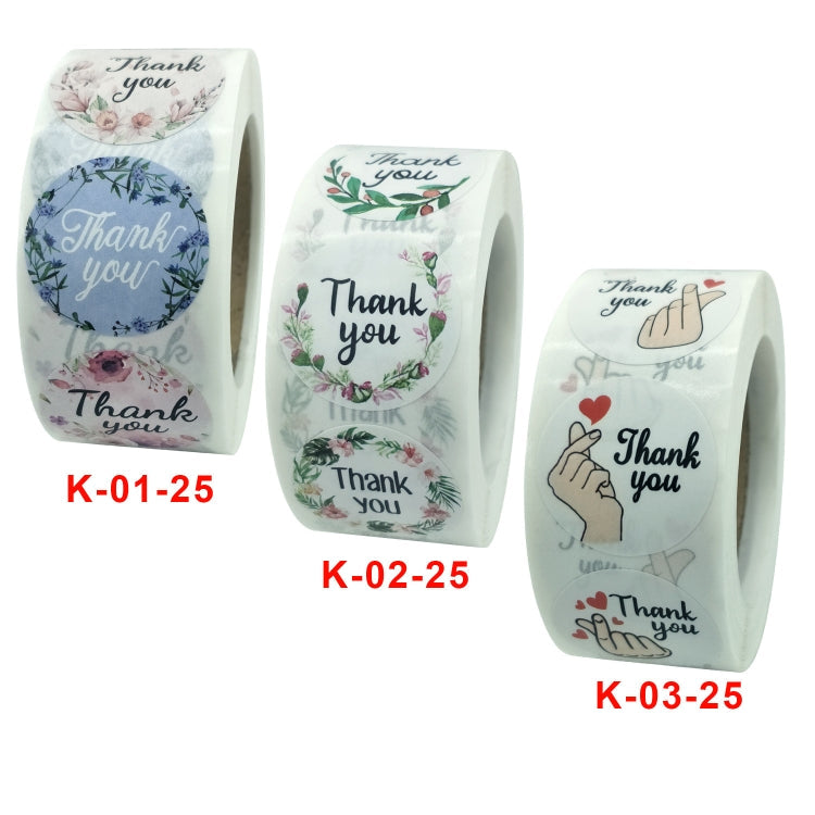 10 Rolls Thank You Floral Sticker Wedding Gift Decoration Sticker