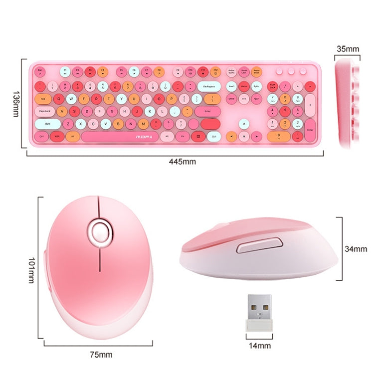 Mofii Sweet Wireless Keyboard And Mouse Set Girls Punk Keyboard Office Set My Store