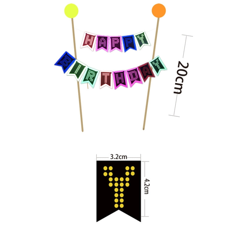 Fluorescent Party Decorations Fluorescent Letters Birthday Pull Flag Cake Insert Balloon Set My Store