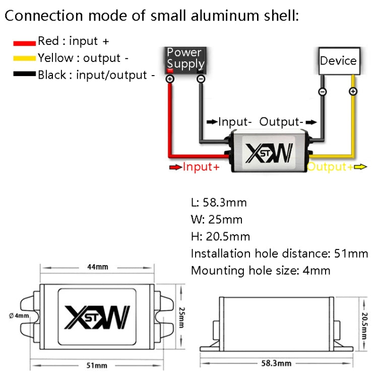 XWST DC 12/24V To 5V Converter Step-Down Vehicle Power Module, Specification: