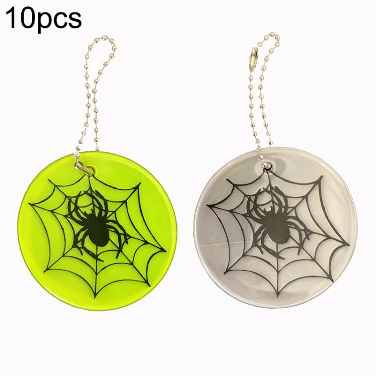 10 PCS Spider Web Type Reflective Waterproof Pendant For Night Riding Student Schoolbag Pendant Random Colour Delivery - Reluova 