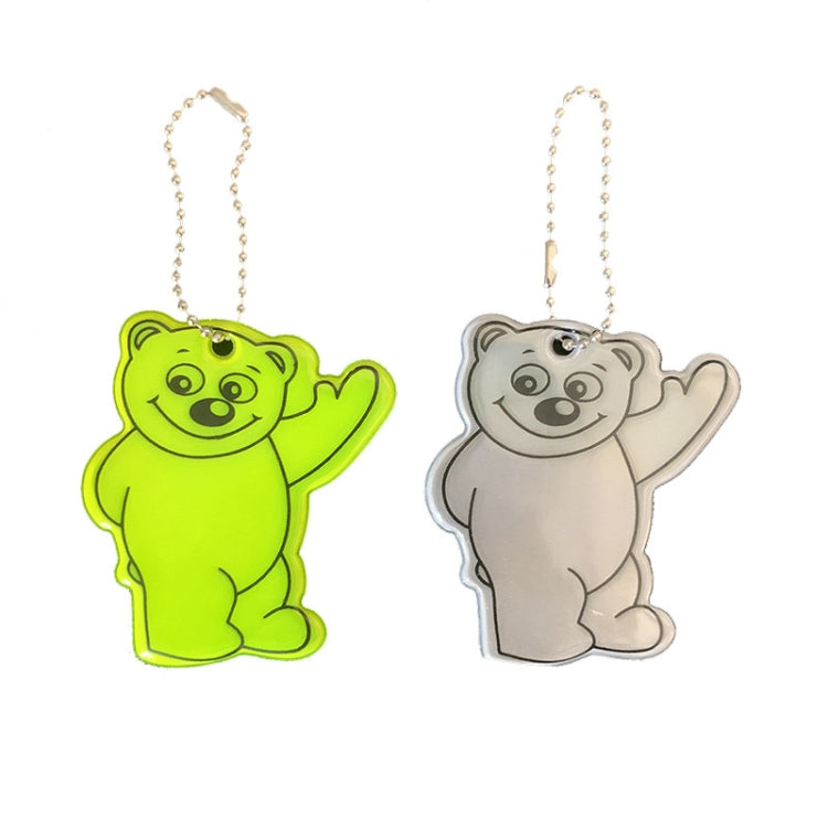 2pcs Bear Type Waterproof Reflective Pendant Schoolbag Ornaments Night Riding Traffic Safety Reflector Random Colour Delivery My Store