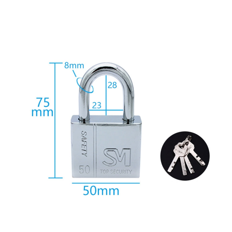 Square Blade Imitation Stainless Steel Padlock My Store