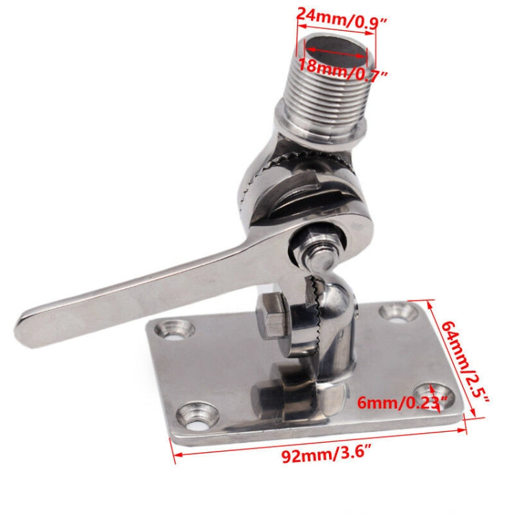 316 Stainless Steel Marine VHF Adjustable Antenna Base Mount For Boat