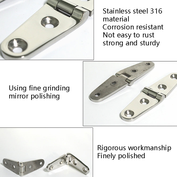 Four-Hole Stainless Steel Hinge 316 Flat Open Bearing Hinge