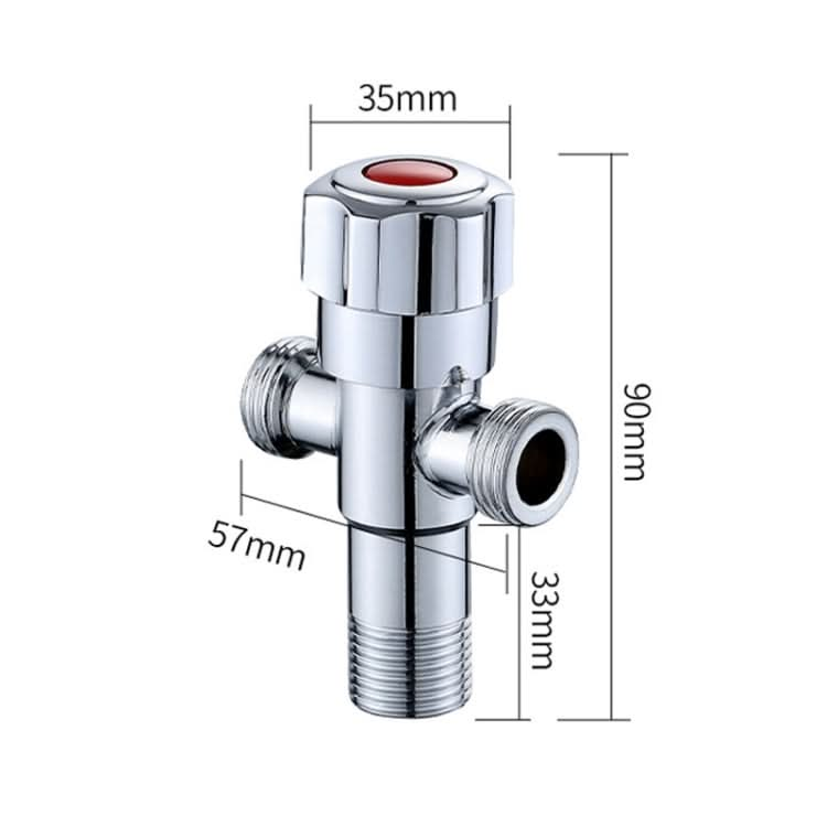 Stainless Steel Double Outlet Angle Valve Single Handle Double Control 1 In 2 Out Electroplating Wire Drawing Angle Valve Reluova